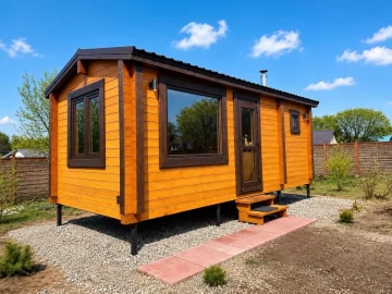 Мобильная баня 7×3,5 м из профилированного бруса